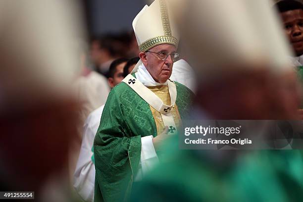 Pope Francis leads a mass for the opening of the Synod on the themes of family at St. Peter's Basilica on October 4, 2015 in Vatican City, Vatican....