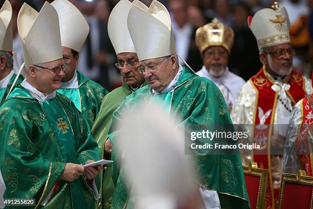 Cardinals attend a mass for the opening of the Synod on the themes of family held by Pope Francis at St. Peter's Basilica on October 4, 2015 in...