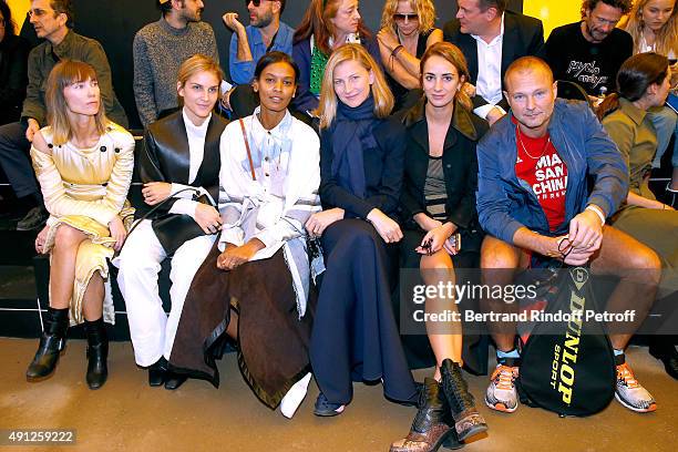 Gaia Repossi, Liya Kebede, Elizabeth von Guttman, Alexia Niedzielski and Juergen Teller attend the Celine show as part of the Paris Fashion Week...
