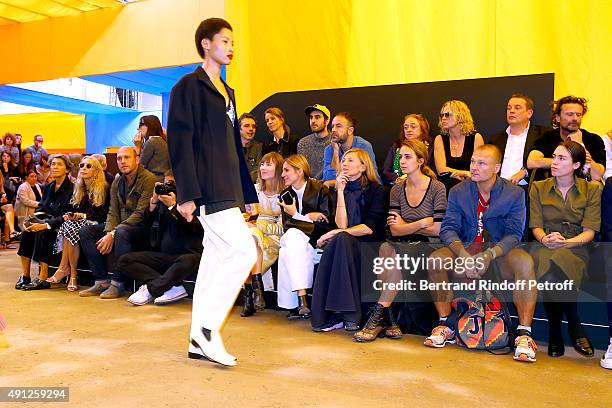 Gaia Repossi, Liya Kebede, Elizabeth von Guttman, Alexia Niedzielski and Juergen Teller attend the Celine show as part of the Paris Fashion Week...