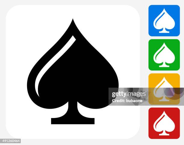 cards spades icon flat graphic design - blackjack stock illustrations