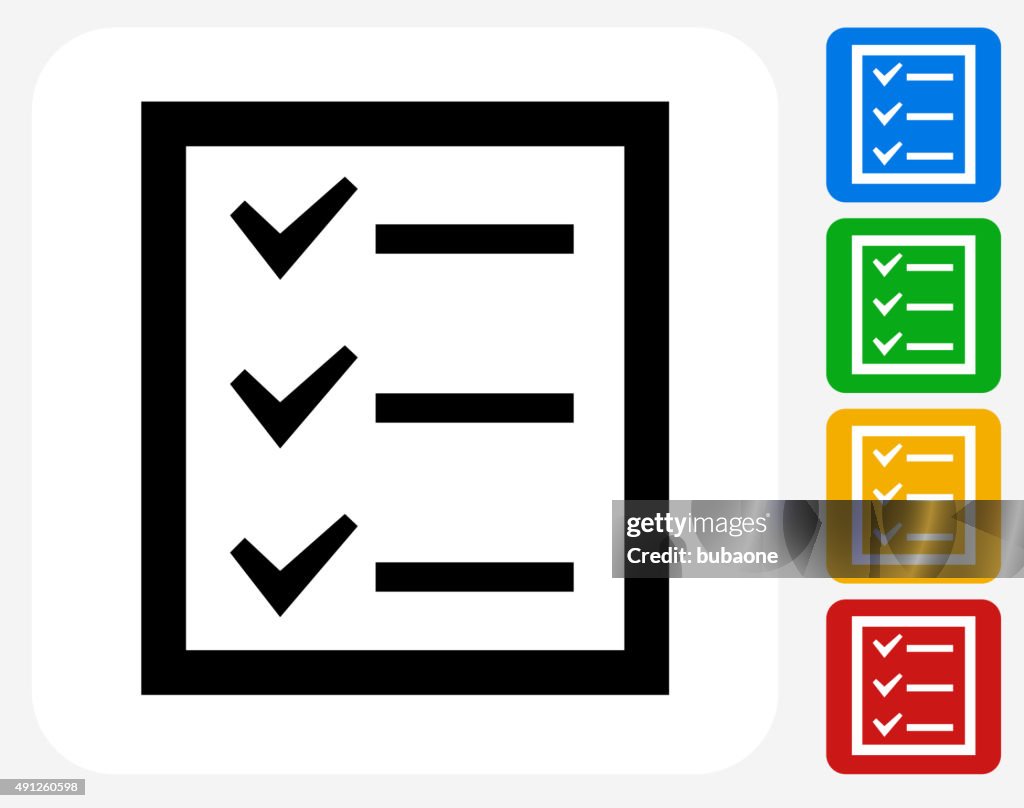 Check List Icon Flat Graphic Design