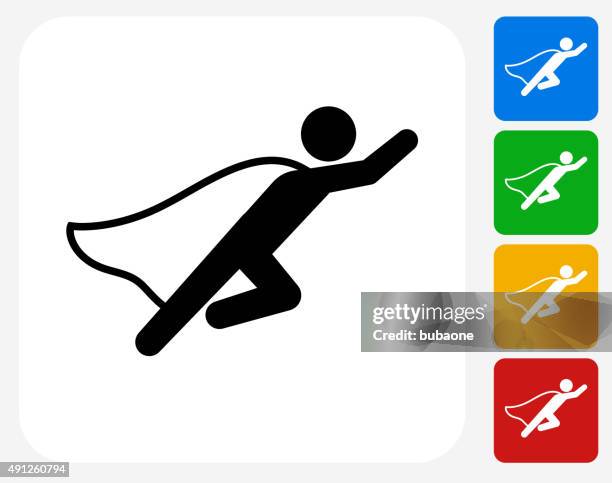 businessman superhero icon flat graphic design - cape stock illustrations