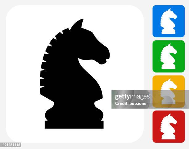 chess knight icon flat graphic design - knight chess piece stock illustrations