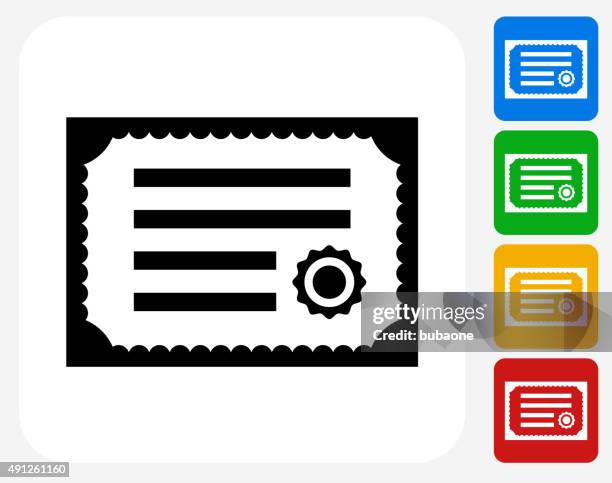 certificate icon flat graphic design - certificate-icon stock illustrations