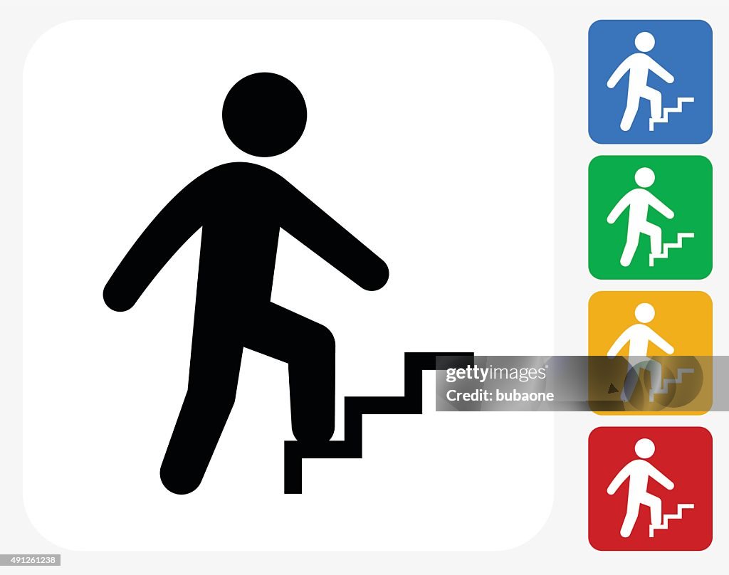 Geschäftsmann Fortschritte Symbol flache Grafik Design