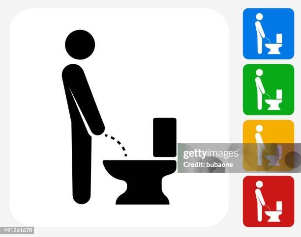 mit der toilette symbol flache grafik design - urinating stock-grafiken, -clipart, -cartoons und -symbole
