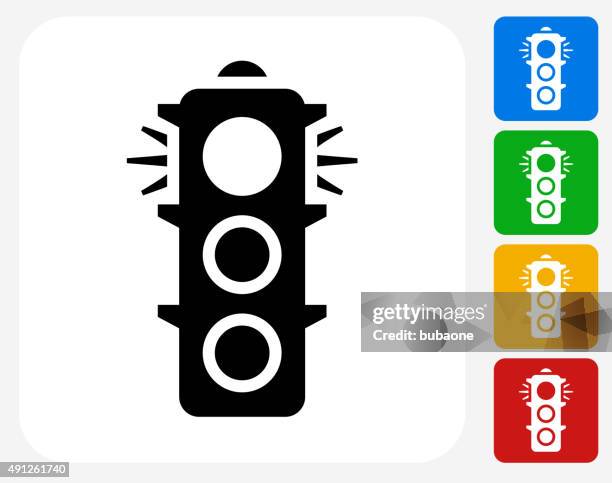 stockillustraties, clipart, cartoons en iconen met stop light icon flat graphic design - stoplicht