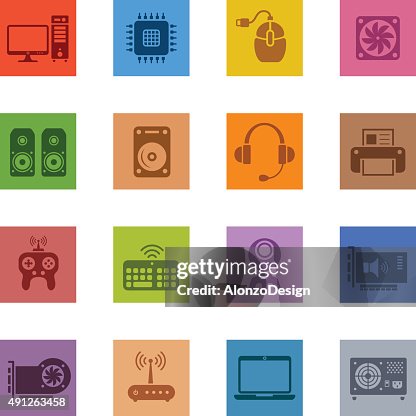 Computer Hardware Icon Set Computer Hardware Icon Set