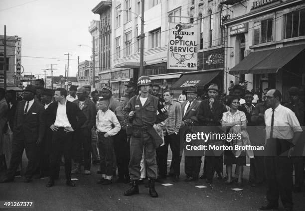 Watching the marchers arrive in Montgomery, Alabama, during the Selma to Montgomery March, March 1965.