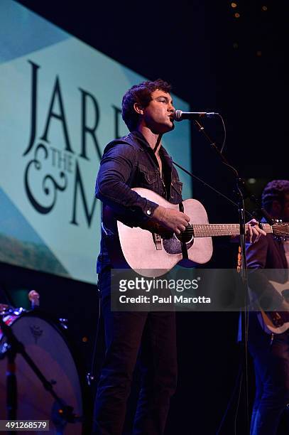 Jared Kolesar and Jared & The Mill open for Barry Gibb on tour at TD Garden on May 15, 2014 in Boston, Massachusetts.