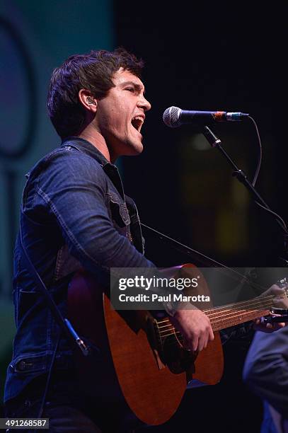 Jared Kolesar and Jared & The Mill open for Barry Gibb on tour at TD Garden on May 15, 2014 in Boston, Massachusetts.