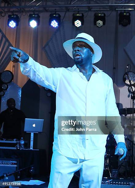 Wyclef Jean performs onstage at Barry University's 75th Anniversary Birthday Bash at Soho Studios on October 3, 2015 in Miami, Florida.