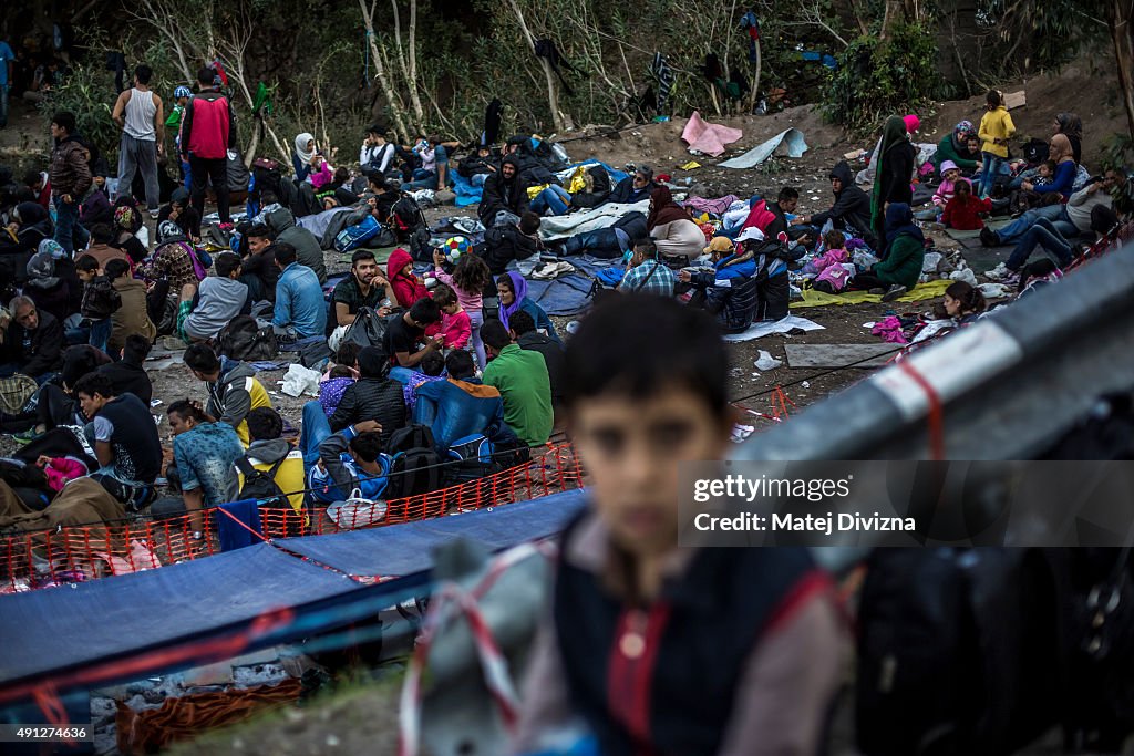 Migrants Arrive On The Beaches Of Lesbos Having Made The Crossing From Turkey