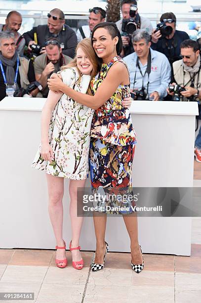 Actresses Mireille Enos and Rosario Dawson attend "Captives" photocall at the 67th Annual Cannes Film Festival on May 16, 2014 in Cannes, France.