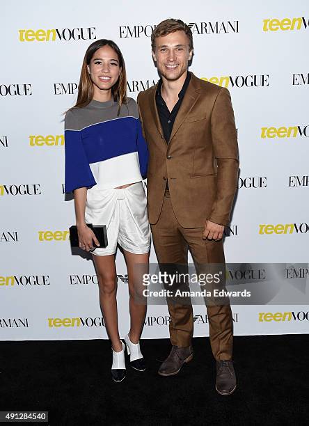 Actress Kelsey Chow and actor William Moseley arrive at Teen Vogue's 13th Annual Young Hollywood Issue Launch Party on October 2, 2015 in Los...