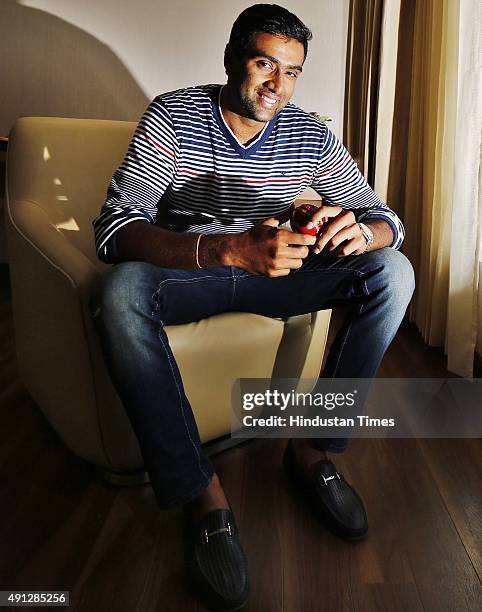 Indian Cricket player Ravichandran Ashwin during an interview with Hindustan Times on September 12, 2015 in Chennai, India.