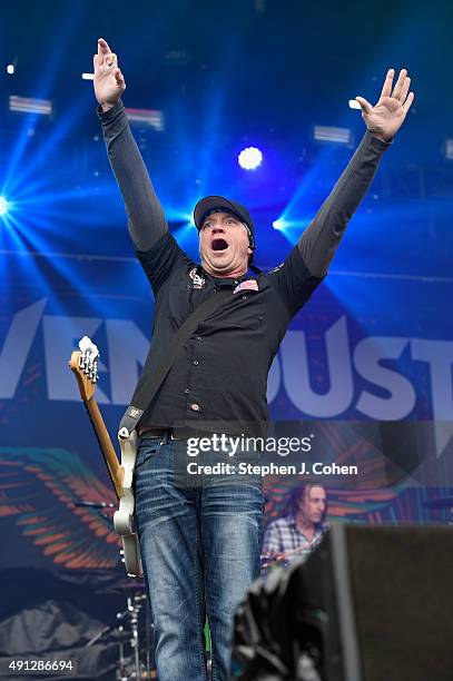 Vince Hornsby of Sevendust performs during the Louder Than Life Music Festival at Champions Park on October 3, 2015 in Louisville, Kentucky.