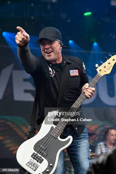 Vince Hornsby of Sevendust performs during the Louder Than Life Music Festival at Champions Park on October 3, 2015 in Louisville, Kentucky.