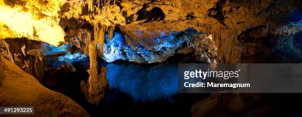 grotte di nettuno, near capo caccia - alghero stock pictures, royalty-free photos & images