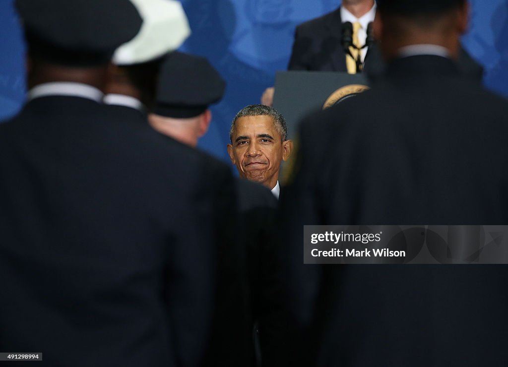 President Obama Speaks At The National Fallen Firefighters Memorial Service