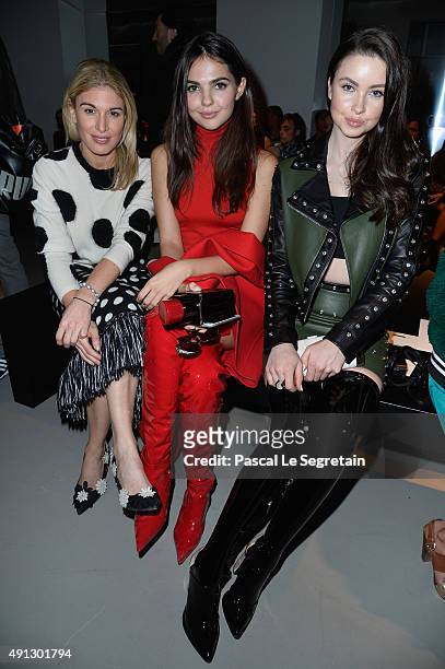 Hofit Golan, Doina Ciobanu and Emma Miller attend the John Galliano show as part of the Paris Fashion Week Womenswear Spring/Summer 2016 on October...