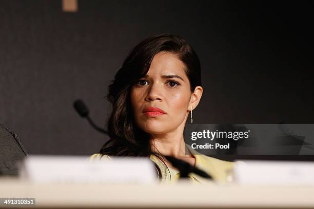 Actress America Ferrera attends the "How To Train Your Dragon 2" press conference during the 67th Annual Cannes Film Festival on May 16, 2014 in...