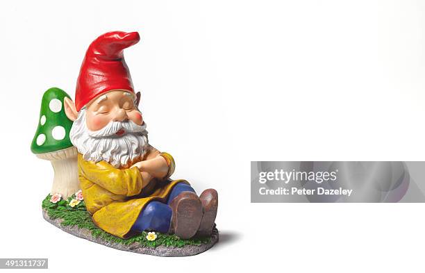 retirement - garden gnome stock pictures, royalty-free photos & images