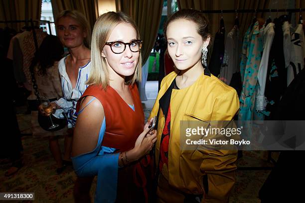 Ksenia Sobchak, Daria Shapovalova attend Buro 24/7 Family Presentation of 9 Fashion Designers from Russia, Ukraine and Kazakhstan at Hotel Bristol on...