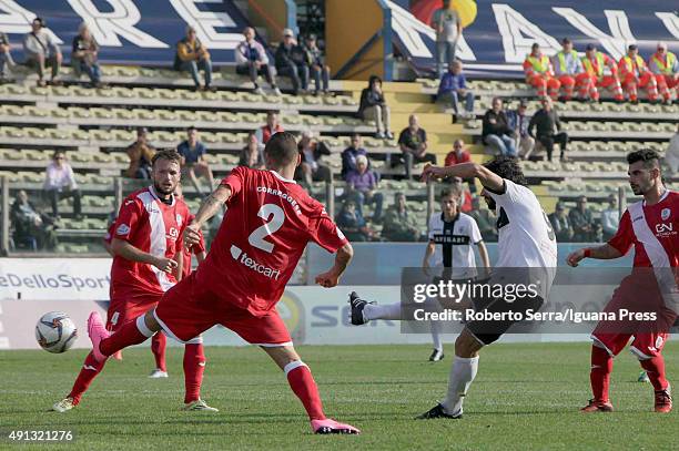 Christian Longobardi of Parma scores during the Serie D match between Parma Calcio 1913 and Correggese Calcio 1948 ARL at Stadio Ennio Tardini on...