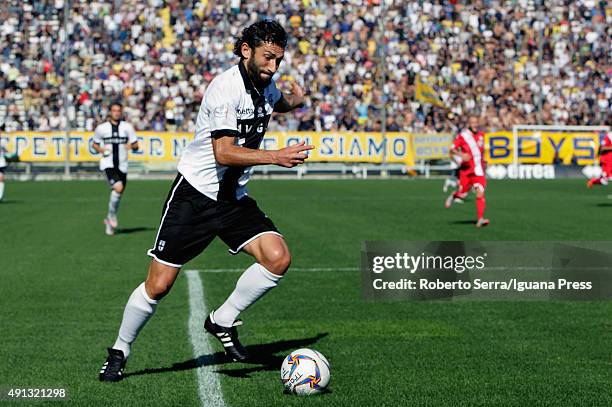 Christian Longobardi of Parma in action during the Serie D match between Parma Calcio 1913 and Correggese Calcio 1948 ARL at Stadio Ennio Tardini on...