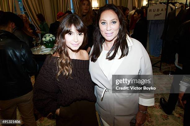 Miroslava Duma, Alla Verber attends Buro 24/7 Family Presentation of 9 Fashion Designers from Russia, Ukraine and Kazakhstan at Hotel Bristol on...