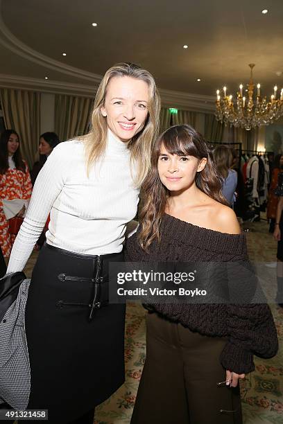 Delphine Arnault and Miroslava Duma attend Buro 24/7 Family Presentation of 9 Fashion Designers from Russia, Ukraine and Kazakhstan at Hotel Bristol...