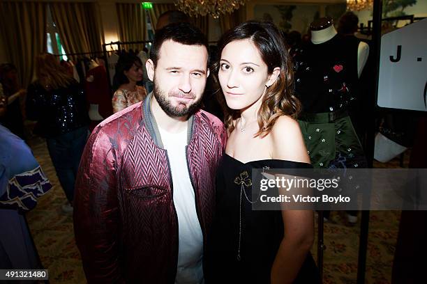 Nikolai Krasavin, Nelly Khaidarova attend Buro 24/7 Family Presentation of 9 Fashion Designers from Russia, Ukraine and Kazakhstan at Hotel Bristol...