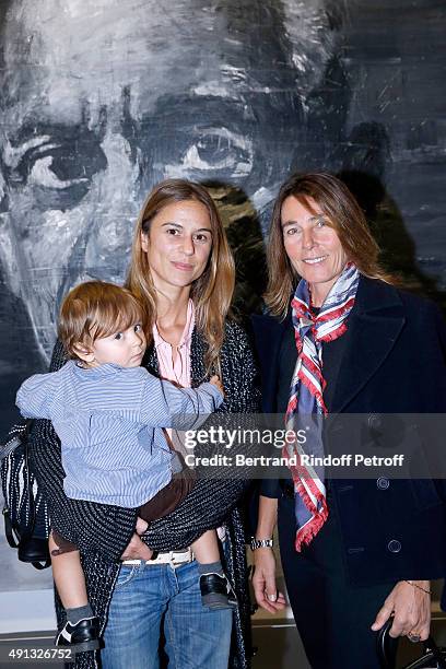 Victoire de Pourtales, her son and Princess Alexandra Borghese attend the 'Picasso Mania' : Press Preview. Held at Grand Palais on October 4, 2015 in...