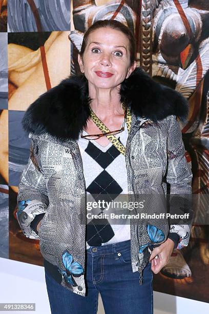 Actress Victoria Abril attends the 'Picasso Mania' : Press Preview. Held at Grand Palais on October 4, 2015 in Paris, France.