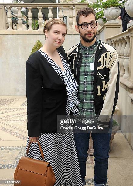 Actress Lena Dunham and musician Jack Antonoff arrive at The Rape Foundation's Annual Brunch at Greenacres, The Private Estate of Ron Burkle on...