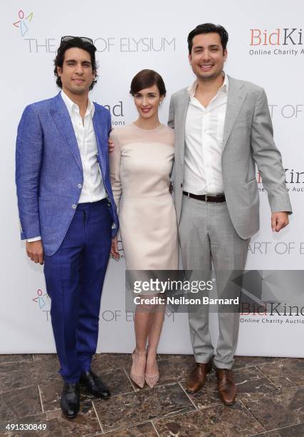 Benjamin Larretche, actress Paz Vega and Herve Larren attend the Art of Elysium's 6th Annual PARADIS presented by BidKind during the 67th Annual...