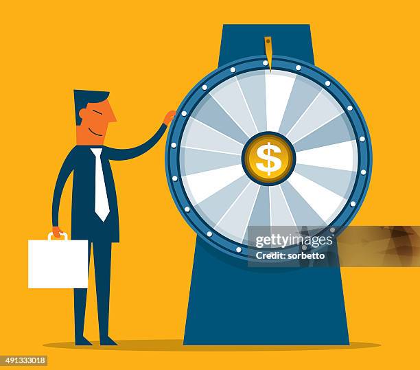 lucky wheel - roulette stock illustrations