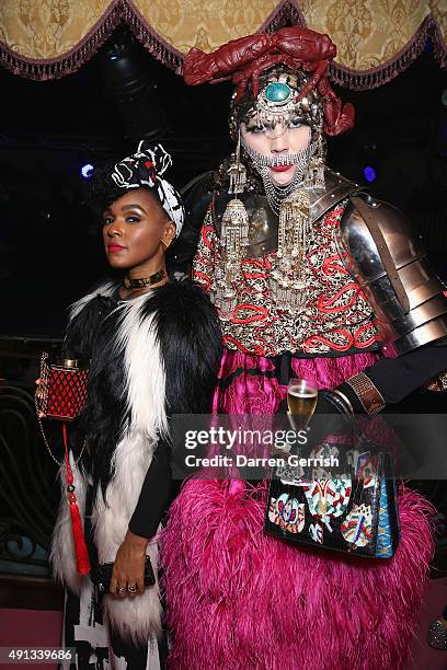 Janelle Monae and Daniel Lismore attend the Alexander McQueen/ AnOther Magazine After Partyas part of the Paris Fashion Week Womenswear Spring/Summer...