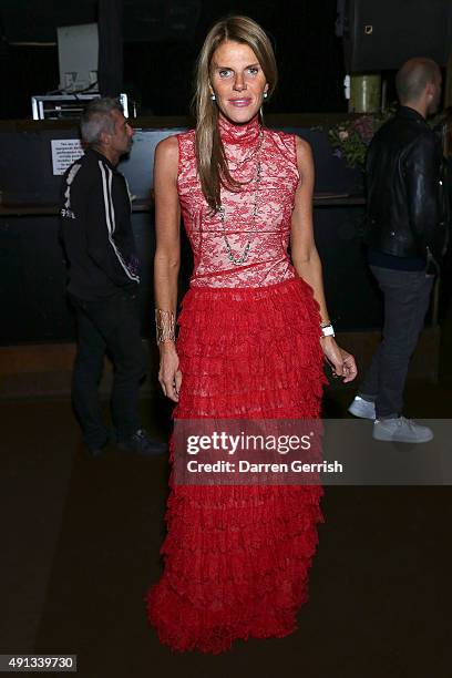 Anna Dello Russo attends the Alexander McQueen/ AnOther Magazine After Partyas part of the Paris Fashion Week Womenswear Spring/Summer 2016 on...