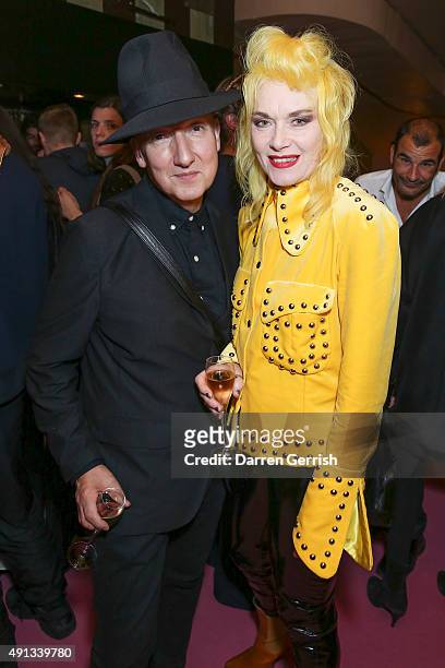 Stephen Jones and Pam Hog attend Alexander McQueen/ AnOther Magazine After Partyas part of the Paris Fashion Week Womenswear Spring/Summer 2016 on...