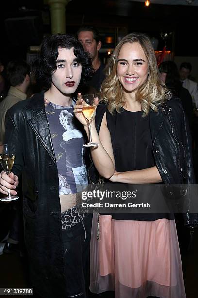 Suki Waterhouse and guest attend the Alexander McQueen/ AnOther Magazine After Partyas part of the Paris Fashion Week Womenswear Spring/Summer 2016...