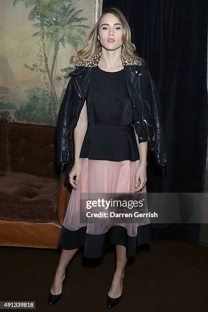 Suki Waterhouse attends the Alexander McQueen/ AnOther Magazine After Partyas part of the Paris Fashion Week Womenswear Spring/Summer 2016 on October...