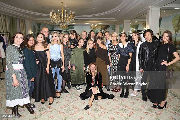 Guests at Buro 24/7 Family Presentation of 9 Fashion Designers from Russia, Ukraine and Kazakhstan at Hotel Bristol on October 4, 2015 in Paris,...