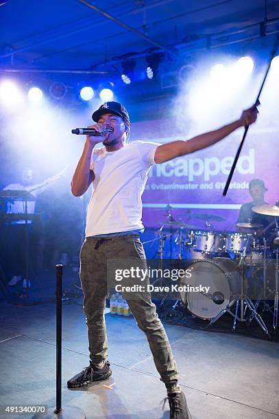 Chance the Rapper performs at the vitaminwater And The Fader Unite To "HYDRATE THE HUSTLE" For Fifth Anniversary Of #uncapped Concert Series on...