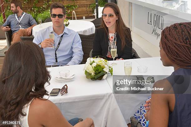 Christophe Wittine and Arianne Tavares attend Deadline's Cocktails on the Croisette in partnership with AmericanExpress and Film Fraternity at La...