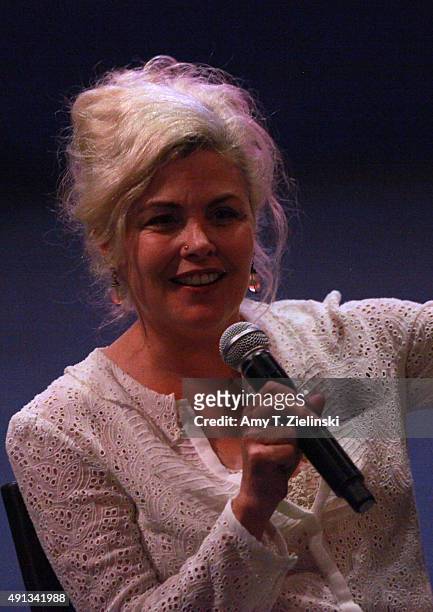 Actress Sherilyn Fenn who played on the TV series Twin Peaks the character Audrey Horne speaks during a Q&A at the sixth annual Twin Peaks UK...