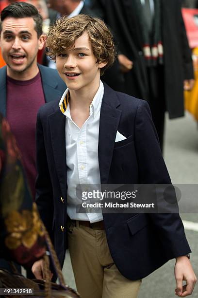 Actor Levi Miller attends the "Pan" New York premiere at Ziegfeld Theater on October 4, 2015 in New York City.