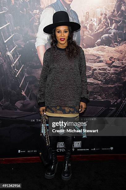 Stylist June Ambrose attends the "Pan" New York premiere at Ziegfeld Theater on October 4, 2015 in New York City.
